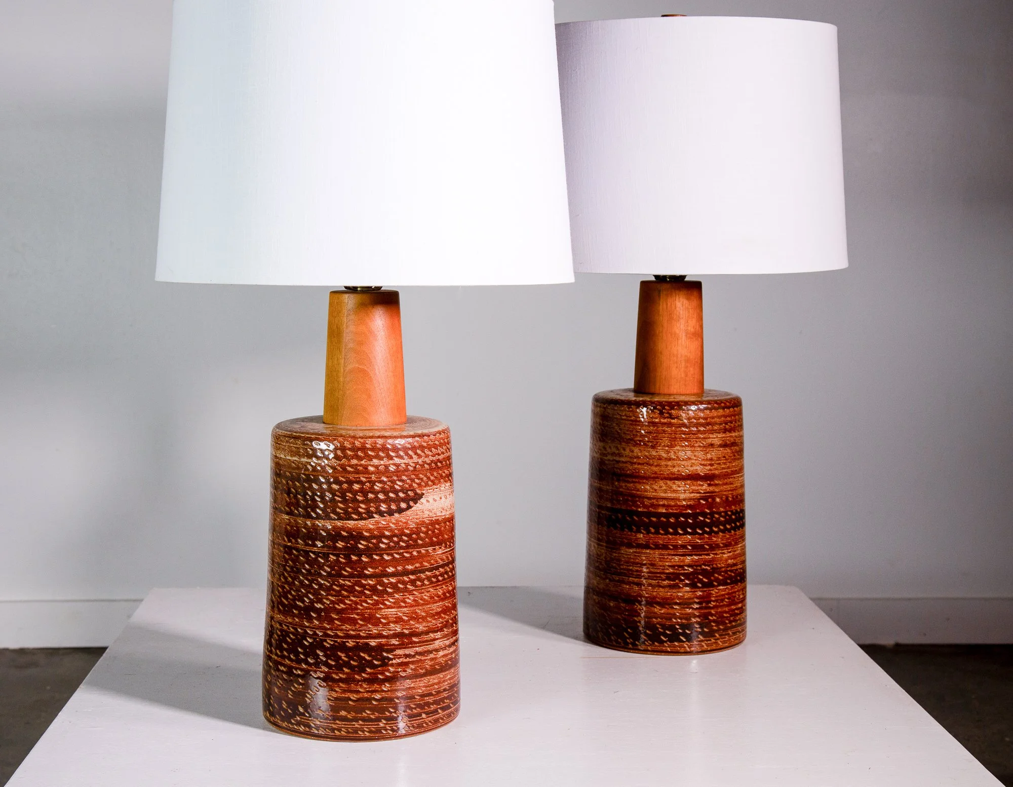 Gordon and Jane Martz 170 Lamp Pair for Marshall Studios Maroon